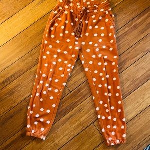Daily practice for Anthropologie brown polka dot joggers